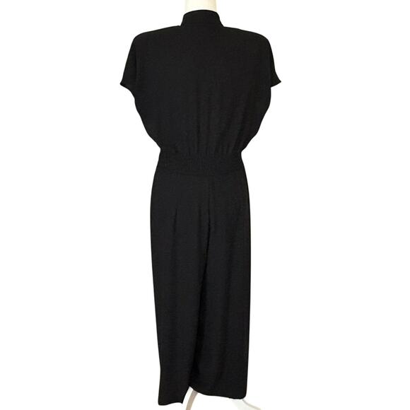 Vintage Cache Mandarin Collar Jumpsuit Women's 12 Black - Picture 4 of 10